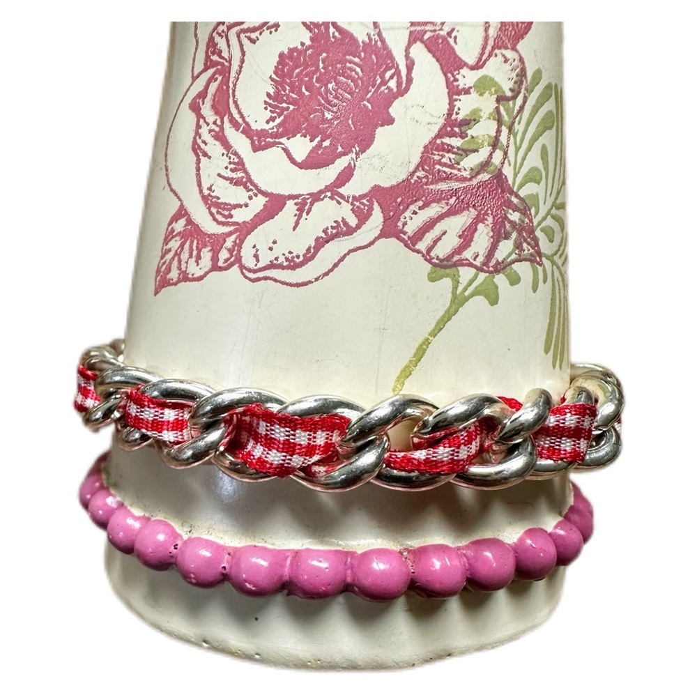 Tommy Hilfiger Silver and Red Bracelet Set